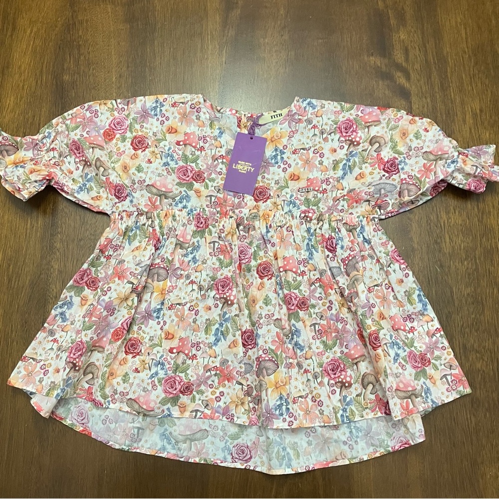 NWT Fith (Japanese Clothing Brand) Liberty Fabric Toddler Floral Blouse 100 cm